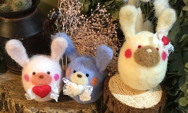 ニードルフェルトで作るころころラブうさ小法師講座