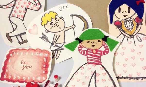 バレンタインスタンプで彩るメッセージカード講座